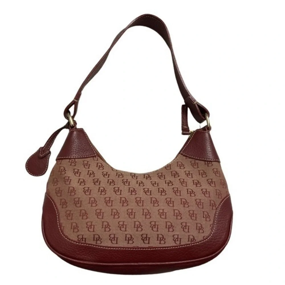 Dooney and Bourke red signature db hobo bag